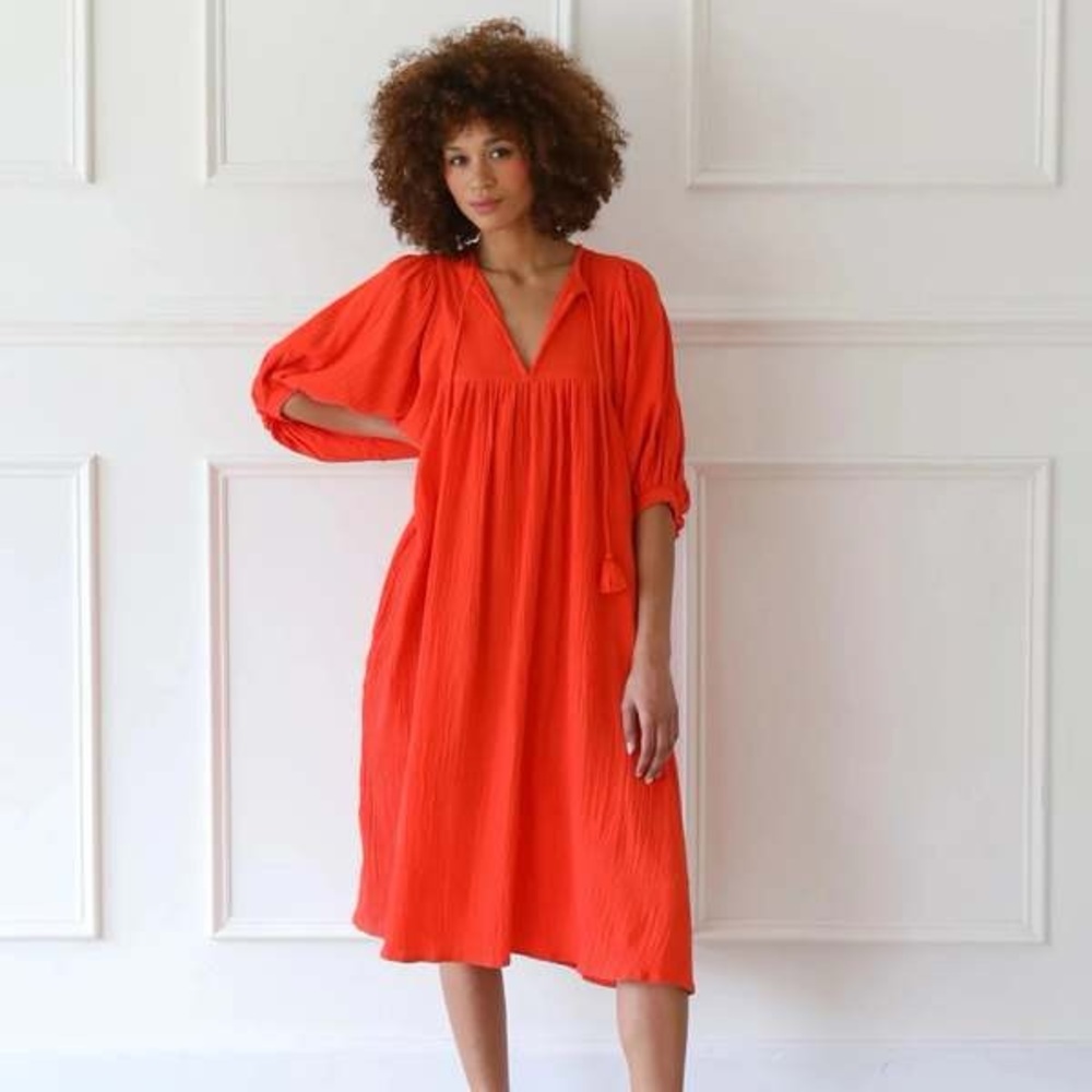 Mille Saffron dress in poppy